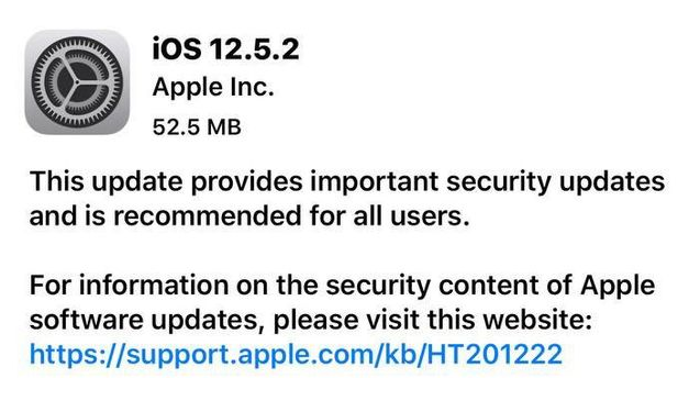 鼎城苹果手机维修分享iOS12.5.2发布，建议所有老苹果用户安装 